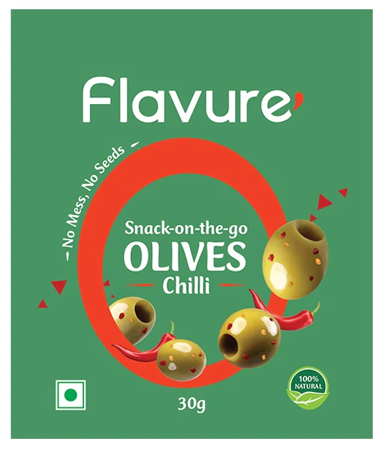 Flavure - Pitted Olives Combo - Chilli - Healthy Snacks - Healthy Appetizers