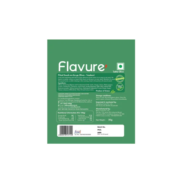 Flavure - Pitted Olives Combo - Tandoori - Healthy Snacks - Healthy Appetizers