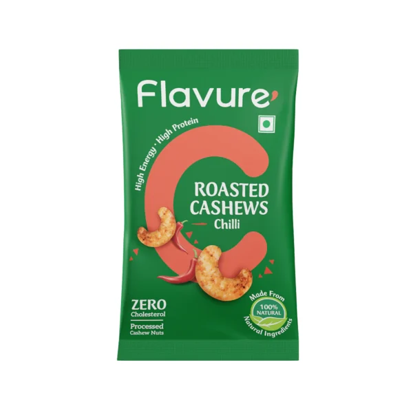 Flavure - Roasted Cashews - Chilli - Healthy Snacks - Roasted Nuts