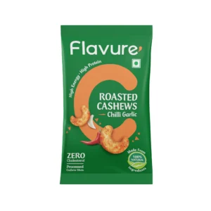 Flavure - Roasted Cashews - Chilli Garlic - Healthy Snacks - Roasted Nuts