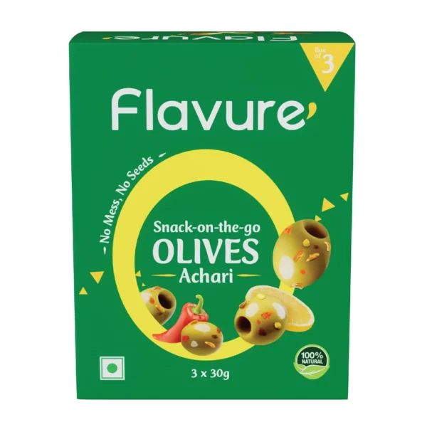 Flavure - Pitted Olives - Achari - Healthy Snacks - Healthy Appetizers