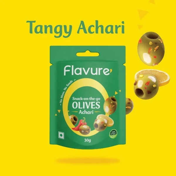 Flavure - Pitted Olives - Achari - Healthy Snacks - Healthy Appetizers