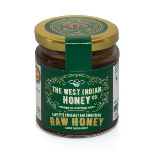100% Pure Raw Unprocessed Tulsi Infused Honey - 250g - The West Indian Honey Company