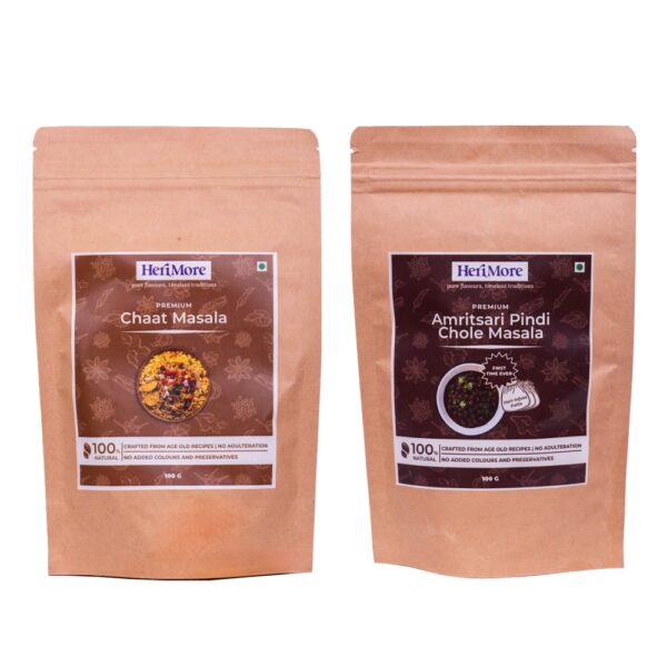 HeriMore Chaat Masala Amritsari Pindi Chole Chhole Masala - FLVR - Premium Spice Mix - Pure & Natural Seasoning Blend - FLVR.in