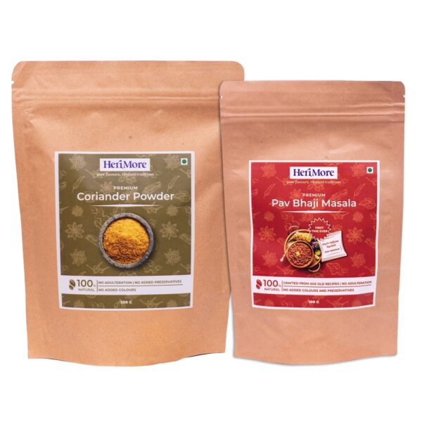 HeriMore Coriander Powder Pav Bhaji Masala - FLVR - Premium Spice Mix - Pure & Natural Seasoning Blend - FLVR.in