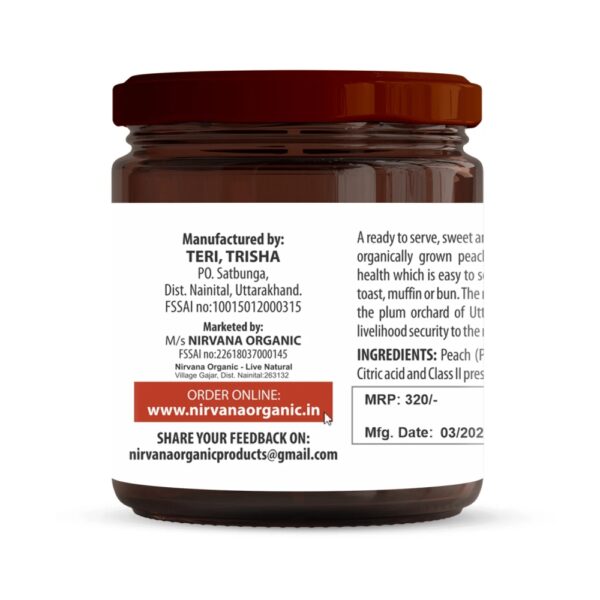 Himalayan Peach Jam - Fresh Fruit Jam Preserve Marmalade - FLVR Nirvana Organic FLVR.in