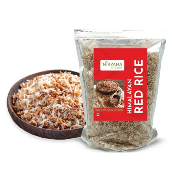 Himalayan Red Rice - Lentils Beans Rice Staples - Nirvana Organic - FLVR FLVR.in