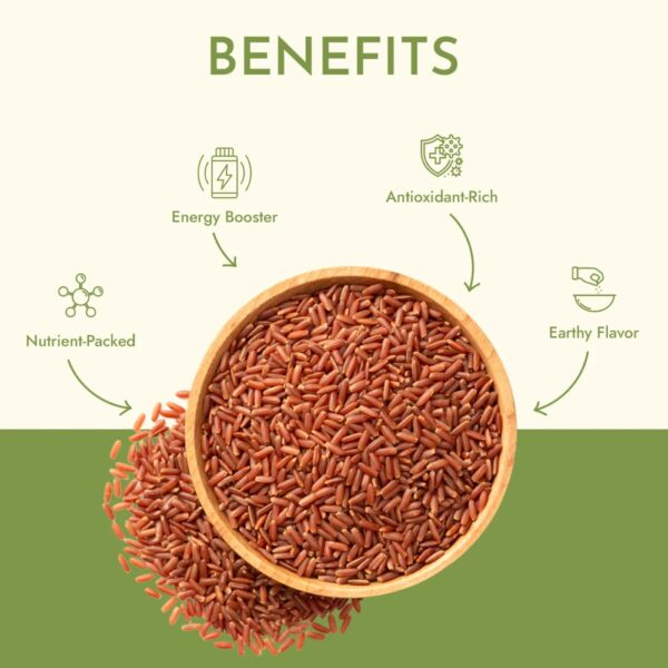 Himalayan Red Rice - Lentils Beans Rice Staples - Nirvana Organic - FLVR FLVR.in