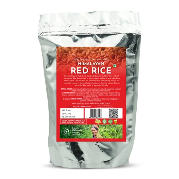 Himalayan Red Rice - Lentils Beans Rice Staples - Nirvana Organic - FLVR FLVR.in