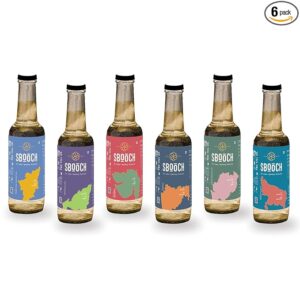 SBOOCH 6-pack Combo - All Flavors of Indian Sparkling Kombucha Tea - SBOOCH Kombucha - Indian Sparkling Kombucha Tea | Gut-Friendly Beverage | Antioxidant-Rich Zero Preservatives | Alcohol-Free Fermented Tea | Vegan & Gluten-Free | FLVR.in