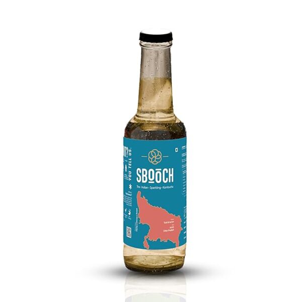 Tulsi Lemon - SBOOCH Kombucha - Indian Sparkling Kombucha Tea | Gut-Friendly Beverage | Antioxidant-Rich Zero Preservatives | Alcohol-Free Fermented Tea | Vegan & Gluten-Free | FLVR.in